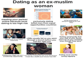 Dating as an ex-muslim woman Only 14 Countries Have Full Equal Rights for Women Index scores for equality guaranteed by law in selected countries in 2023 (100-fully equal) Belgium France Denmark Latvia Luxembourg Sweden Iceland Canada (+ Portugal Ireland ( Greece 100.0 PASPOT meeting your partner online because local dating is too high risk exclusively dating leftist men from equal opportunities countries being suspected of passport-digging (it's half true) hiding tf out of your online relationship The top three reasons people say why long-distance relationships fail 40.2% Lack of communication 28.7% Jealousy 17.5% Cheating LDRs usually fail so you went through a bunch before you met the right one feeling upset/guilty that your side of your family won't be at your wedding even though they were toxic Hiding your flight out as a your fiancée is having the time of his life because scholarship opportunity it feels like a stealth escort mission from COD Pulling oscar worthy acting regularly