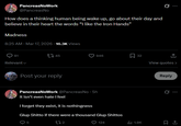PancreasNoWork @PancreasNo How does a thinking human being wake up, go about their day and believe in their heart the words "I like the Iron Hands" Madness 8:25 AM - Mar 17, 2026 16.3K Views 81 Relevant 45 Post your reply 89 946 32 ↑ View quotes > PancreasNoWork @Pancreas No - 5h It isn't even hate I feel I forget they exist, it is nothingness Glup Shitto if there were a thousand Glup Shittos Q5 172 124 lil 1.9K Reply Ø ...
