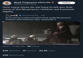 Black Targaryens advocate @MelanatedTarg Follow How many times do we have to tell you that none of the Rhaenyra's children are bastards legally. josh @Joshwydd_ .3d So if Laenor is alive, wouldn't that make Rhaenyra's children with Daemon also "bastards"? 21:23 13 Mar 26 · 1M Views 939 Reposts 41 Quotes 20.2K Likes 439 Bookmarks