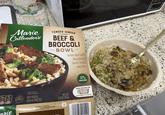 Marie Callender's TENDER GINGER BEEF & BROCCOLI BOWL Tender Beef with Broccoli in a Savory Sauce over Rice 17g PROTEIN 13 720 Added Sedun Sugars SERVING SUGGESTION ENLARGED TO SHOW DETAIL KEEP FROZEN; COOK AS DIRECTED NET WT 11.8 OZ (335g) SERVING BOWL MADE FROM PLANT- BASED FIBER' ADE WITH HOMMES PLANT-BAGED FER arie Questions or comments, www.cariecallendersmeals.com or call 1-800-595-7010