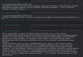 Anonymous 03/18/26(Wed)16:04:00 No.735213014 >>735203486 (OP) # That's true, if you can't play games then watching other people play them is a pretty s----- hobby. You could read, write, draw.... Anonymous >>735203486 (OP) # 03/18/26(Wed)16:04:15 No.735213027 i like wh40k but i have never bought anything related to it >>735213117 # Anonymous >>735215387 # 03/18/26(Wed)16:06:12 No. 735213117 : Anonymous 03/18/26(Wed)16:09:17 No. 735213281 You people can't understand that you can love something without actively interacting and enganging with it, just like I love my wife even thought we don't interact sexually. I watch her bvll Tyrone f--- her because he knows better as a trve and experienced lover. The same goes for videogames, you can love and belong in the fandom of a videogame you've never directly experienced yourself but only throught the "eyes" of another, like a streamer who's more proficient and experienced in videogames because let's face it, streamers are more videogamers than any larper here on /v/ who claims otherwise... it's their livehood to be gamers