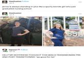 thesituation Follow Jan 8 jerma is always standing in pics like a sporty blonde girl who just graduated nursing school thesituation Jan 8 legoyuri Follow Jan 14 BARDING D BSN HELP MY BOYFRIEND THOUGHT THIS WAS A TRANSWOMAN PRE AND POST TRANSITIONING "aw good for her"