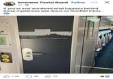 Inverness Tourist Board Follow 2d If you've ever wondered what happens behind those mysterious wee doors on ScotRail trains... Not for public use Quiet Please... We're Plotting Against The English In Here 1.3K 38 70 ✓