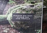 PLEASE DO NOT CLIMB ON THE TROLLS