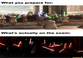 What you prepare for: What's actually on the exam: ifunny.co