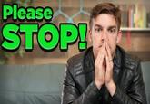 A reaction image based on a MatPat video. The reaction image reads, "Please STOP!"