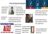 sitting in the dark at your desk just waiting for the alarm to stop "guys what if its not a drill??" school shooting drill starterpack the teachers are supposed to make everyone hide under their desks and pretend its real but they don't bother "so guys this is what we'd do if it was a real lockdown (same thing it was the last time and every other time) Active Shooter Training always at the most ALICE Alert - Lockdown - Inform - Counter - Evacuate inconvenient time "why do we even have to do this? its so annoying" RUN you know its a drill but there's lingering anxiety about what would happen if it wasn't ) R HIDE عة FIGHT sometimes admin come and shake the door handles to make sure they're locked and scare everyone after the lockdown portion you have to evacuate for the fire drill part (it takes forever) that one kid talking about how he'd take the shooter down if there was one