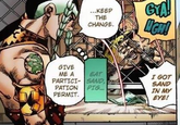 ...KEEP THE CHANGE. GIVE ME A PARTICI EAT SAND, PATION PERMIT. PIG... GYA! NGH! I GOT SAND IN MY EYE!