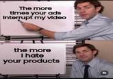 The more times your ads Interrupt my video the more I hate your products 71