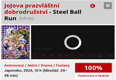 JoJova prazvláštní dobrodružství - Steel Ball Run (série) IIII Video Netflix C Animovaný / Akční / Drama / Fantasy Japonsko, 2026, 10 h (Minutáž: 24- 48 min) -1:56 1x 720p - 100% Hodnocení a fanklub