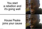 imgflip.com You start a rebellion and it's going well House Peake joins your cause