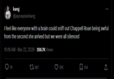 kang @jaycaspiankang I feel like everyone with a brain could sniff out Chappell Roan being awful from the second she arrived but we were all silenced 10:18 AM - Mar 22, 2026 - 359.7K Views 79 7587 12K 314 ↑