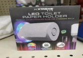 XTREME™ LIT LED TOILET PAPER HOLDER GRADUAL COLOR CHANGING GLOW FOR STANDARD ROLLS Roket Paper Not included AAA RGB 000 MULTICOLOR LEDS BATTERY OPERATED HEEL & STICK INSTALLATION
