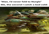 "Man, I'd never fold to Nurgle" Me, the second I catch a bad cold: