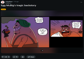 Screenshot of the second slide of the "Egg McBig's tragic backstory" post by Zodiatron, posted on Reddit on March 26th, 2026.
