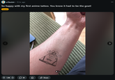 Screenshot of a Reddit post depicting a supposed tattoo of Egg McBig by Reddit user Quelair, posted on March 26th, 2026.