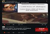 r/PrequelMemes 1h Widening the range. Part 576 STAR WARS EPISODE II ATTACK OF THE CLONES Attack of the Clones: - 1,450 lines of dialogue - Less than 200 of them are memes I'm going to try and widen the range. 4.1k 41 ☑r/worldnews 53m • lemonde.fr Nestle says 12 tonnes of KitKat chocolate stolen in Europe 1.2k 174 99 Chocolatory LE PATISSIER 234