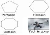 Pentagon Hexagon Octagon Tech is gone imgflip.com