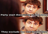 Party start theorizing on the story They exclude the real theory first