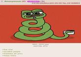 Anonymous (ID: n/NYMfy3) 03/30/26(Mon)00:29:05 No.24168663 >be me >snake pepe >hisses at you >hiss hiss IMG_2833.jpg 269 KB JPG