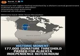 Burak @bvrakvs Resource rich region feeling exploited by a distant central government Cultural and political alienation Grievances over autonomy External US influence Welcome back 1835 Texas Revolution CANADA ALBERTA UNITED STATES MEXICO HISTORIC MOMENT: 177,000 SIGNATURE THRESHOLD PASSED FOR ALBERTA INDEPENDENCE REFERENDUM