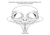 humans aren't the apex of evolution, it's a arbitrary concept