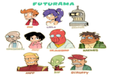 FUTURAMA ARD 8 FANA FANAR FRY LEELA BENDER RARIA FANART FARNSWORTH AMY DR.ZOIDBERG HAEMES ZAPP RARY TO FANAR KIF SCRUFFY