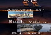 Were you killed? Sadly, yes But Hived!