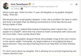 Irina Tanenbaum in ⚫1st Investment Due Diligence | Startups I Finance | Operations | Al 1d. Edited. About a year ago, I hired my then-11-year-old daughter as my graphic designer. Today, I fired her. × Not because she is a bad graphic designer. In fact, she is excellent. Her taste in colors and fonts is far better than my lifelong commitment to Times New Roman and boring shades of blue. I fired her because I realized that instead of explaining what I need to her, I can explain it to ChatGPT, which then has a heart-to-heart conversation with Canva and, two hours later, I have a pretty decent flyer. Of course, my real graphic designer friends will probably cringe at the color choices or the column widths. Fortunately, my target audience is not judging kerning or layout precision. They care about learning how Al can help them run their business better. P.S. Don't worry about my daughter. She is advising me on prompt engineering and creative direction now!