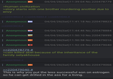 Anonymous >human civilization 04/04/26(Sat)11:39:04 No.220478779 >story starts with one brother murdering another due to envy >>220478823 # >>220478884 # >>220479040 # : Anonymous ± >>220479016 # 04/04/26(Sat)11:41:18 No.220478823 Anonymous -- 04/04/26(Sat)11:44:46 No.220478884 : Anonymous 04/04/26(Sat)11:50:10 No.220478999 Anonymous 04/04/26(Sat) 11:50:58 No.220479016 04/04/26(Sat) 11:52:28 No.220479040 Anonymous >>220478779 # >cain killed abel because of the inheritance of the family selyakhouse >>220479066 # Anonymous >>220479040 # 04/04/26(Sat) 11:53:50 No.220479066 This is why you put the less successful son on estrogen so he can get drilled in the ass for a living.