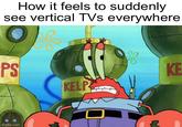 How it feels to suddenly see vertical TVs everywhere PS imgflip.com KE KELP