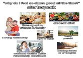 "why do I feel so damn good all the time?" starterpack time spent w friends & family a loving relationship a job u enjoy decent diet being present workout routine that's relentlessly consistent making sense of ur toughts