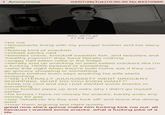 Anonymous 04/07/26(Tue)10:50:30 No.84310995 IMG_9679.gif 71 KB GIF >be me >temporarily living with my younger brother and his stacy wife >feeling kind of snackish >initiate pantry raid >besides oreos, knockoff swedish fish, and twizzlers and "healthy popcorn" they have literally nothing >soggy half eaten cake in the fridge >literally end up snacking on plain salted crackers like i'm a f------ 1500s peasant or something >later that night when they're both home ask if they can go grocery shopping or something >before brother even says anything his wife starts screeching >"WE LITERALLY JUUUUSSSTT WENT GROCERY SHOPPING, WHAT DO YOU EVEN WANT?" >keep my cool and say i just wanted some snacks or something >now brother pipes up and asks why i didn't go myself earlier >he knows i have no money for snacks, barely even any money for gas >say "whatever it's fine just f--- off" and leave the dining area >hear them arguing last night quietly great now she's gonna make him f------ kick me out. all because i wanted some snacks. what a f------ joke of a life.
