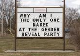WHY Community Events AM I THE ONLY ONE NAKED AT THE GENDER REVEAL PARTY