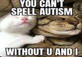 YOU CAN'T SPELL AUTISM Cars4yourmom WITHOUT U AND I