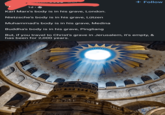 1d. + Follow Karl Marx's body is in his grave, London. Nietzsche's body is in his grave, Lützen Muhammad's body is in his grave, Medina Buddha's body is in his grave, Pingliang But, if you travel to Christ's grave in Jerusalem, it's empty, & has been for 2,000 years.