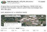 محمد باقر قالیباف | MB Ghalibaf X.com @mb_ghalibaf Enjoy the current pump figures. With the so- called 'blockade', Soon you'll be nostalgic for $4-$5 gas. AO_BSOH>0 = f(f(O))>f(0) 120 gas station near white ho... NORTHWEST WASHINGTON Search this area National Cathedral Sunoco Open bp $4.14 Open Shell $4.10 $4.62 Open $4.49 $4.18 Shell $4.30 $4.16 Open $4.10 4.16 Marathon $4.18 $4.30 Open Sunoco Exxon $4.19 Shell Open The White House Open $4.20 Open Recently viewed $5.40 gas station near white house H Open now More Filters Sunece D Exxon $5.80 295 Memorial Open Sunoco $4.80 Open Exxon A Google Maps NAVY YARD Open: SOUTHWEST WASHINGTON . 4:27 PM 4/12/26 64K Views 312 17 1K 3.3K 197