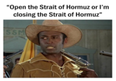 "Open the Strait of Hormuz or I'm closing the Strait of Hormuz" SSM