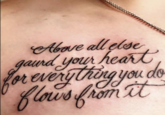 Above all else gaurd your heart for everything you do flows from it