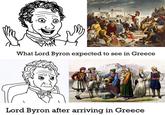 What Lord Byron expected to see in Greece Lord Byron after arriving in Greece