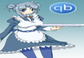 A piece of art depicting torrent client qBittorrent as an anime girl maid.