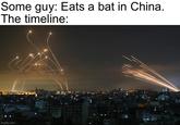 Some guy: Eats a bat in China. The timeline: imgflip.com