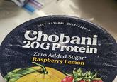 ONLY NATURAL INGREDIENTS Chobani 20G Protein Zero Added Sugar Raspberry Lemon