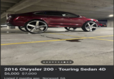 • 2016 Chrysler 200 · Touring Sedan 4D $6,000 $7,000 Listed 2 months ago Norwood. GA .