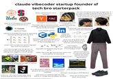 UNIVERSITY PRAESIDIUM THE DISCIPLINA claude vibecoder startup founder sf OF TEXA CIVITATIS расши глаза tech bro starterpack either over 6'2 or 5'7. no in between this sort of haircut if he's got straight hair. if its super straight it will be a little choppier at the back (you can find more examples in your local university's economics department) AT AUSTIN Ucla VE RI TAS HARVARD goes to (or dropped out of) these institutions SPECIFICALLY *Claude big fan of these Y AIZ aiming for one of these if not worn open then it will be in a if he didn't go to stanford he was protective style like probably studying econ/cs/physics (some combo of those) startup is probably focusing on optimizing something through the use of Al a11 a 12 a 13 A= a21 a22 A23 A33 a31 A32 true linkedin warrior in definitely has some background in python. may have java, C++/C, or HTML knowledge also loves math (usually the calc/lin alg type) also loves econ/polysci if on the younger end (16-18) he's on some sort of young sheldon grind (i'm talking linear algebra in the 8th grade). hobbies? haha what are those? this if textured it will literally just be this no matter how textured. these two frames if he wears glasses 2 Σ (xi - x) ² 2 σ N does NOT fw statistics (the Al will do it) Паттайяа some sort of quarter zip is integral. always black or navy blue but sometimes gray has a watch. personal preference if its analog or smart either the nicest guy you've ever met or the worst person on the planet gets up at 4 am and goes to bed at 3 am skinny track pants? im not sure what the name is but these slim fit polyester blend pants some sort of pickleball paragon or tennis trimmer "Every person with a heartbeat should read this book."-KAMI GARCIA #1 New York Times bestselling author IT ENDS WITH US novel A MAJOR MOTION PICTURE COLLEEN HOOVER #1 NEW YORK TIMES BESTSELLING AUTHOR LINEAR ALGEBRA AND ITS APPLICATIONS FIFTH EDITION DAVID C. LAY STEVEN R. LAY JUDI J. MCDONALD 900-08CSTCODE PARENTAL ADVISORY EXPLICIT CONTENT he probs doesn't read for fun but it's either most def has a macbook going to be slop romance (secretly) or a listens to: JID, Carti, Drake, Katy Perry, Ariana Grande, SZA, and secretly ILLIT textbook = evil twin quant guy in NYC/Boston alternative to reading might be soap operas or manga (also probably secretly) another great starterpack brought to you by reddithater24. i see you ig reposters. im always watching. some sort of extremely basic tennis shoe olod wan Palm Ang
