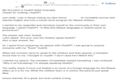 . 2nd 4h • BioExoTec | Startup Coach & Pricing Expert | Exited Founder | 24y s... My first pitch in Swahili failed miserably. Thanks for nothing, ChatGPT. + Follow Last week, I was in Kenya visiting my dear friend an incredible woman who teaches English and runs a school lunch program for Maasai children. I wanted to be respectful and introduce myself to the community in their own language. I asked ChatGPT: "Is Maa (the Maasai language) or Swahili easier to pronounce?" The answer was clear: Swahili. I also asked: "Are your sure the children speak Swahili?" Also a clear answer: Yes. So, I spent hours preparing my speech with ChatGPT. I was going to surprise everyone with my "fluent" Swahili. When the moment came to speak to the children and their parents, a translator stood next to me. I thought to myself: "I don't need him! Watch this." I started my speech. The translator immediately started translating. I was confused. "Why is he translating? I'm already speaking Swahili!" The reality check: It turns out Swahili is as much of a foreign language for the Maasai elders as it is for me. While the children learn it in school, the parents just speak Maa. Lesson learned: Al is great, but local context is king.