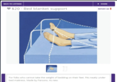 BACK TO LISTINGS $20 Bed blanket support ▸ SHARE REPORT AD! For folks who cannot take the weight of bedding on their feet. Fits neatly under bed mattress. Made by Parsons. As new.