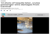BUSINESS 14 shots of tequila later, cruise passenger wins damages from Carnival Vinod Sreeharsha Miami Herald April 15, 2026 Є X ☑ Updated April 16, 2026, 6:48 a.m. ET Advertisement Adobe Acrobat Studio Al-powered docs for faster work. From info to insight - instantly. SPONSORED BY ADOBE ACROBAT MSC World America was designed for immersive and enriching sea experiences. USA TO AY LEARN MORE