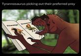 Tyrannosaurus picking out their preferred prey Triceratops Torosaurus