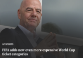 AP SPORTS FIFA adds new even more expensive World Cup ticket categories